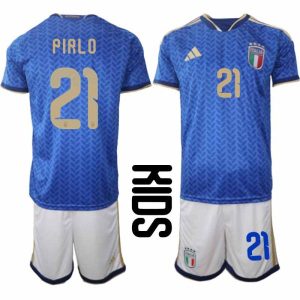Fusstrikota Futbol-Trikots Italienien WM 2026 Kind Andrea Pirlo #21 Heimset