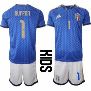 Fußballtrikots Italien WM 2026 kind Gianluigi Buffon #1 Heimset