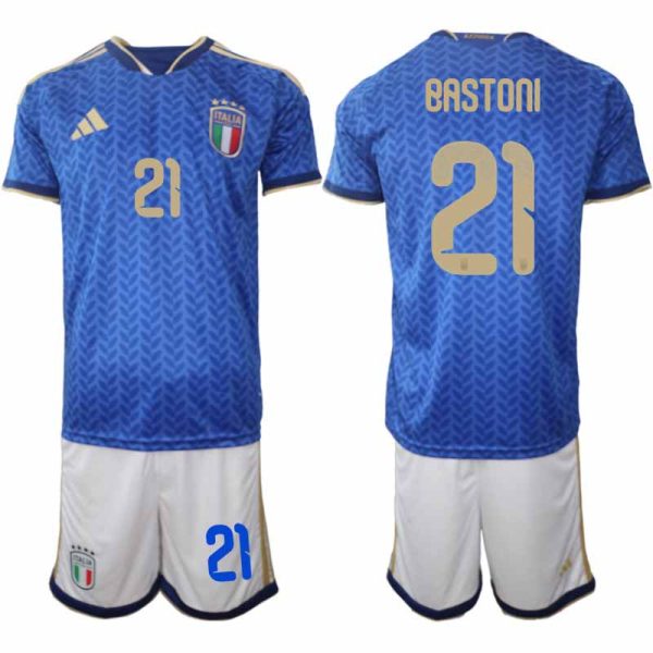 Voetbalshirts Italië WK 2026 Alessandro Bastoni #21 thuis heren set 1 Voetbal trainingspakken Italië MS 2026 Alessandro Bastoni #21 thuis heren set