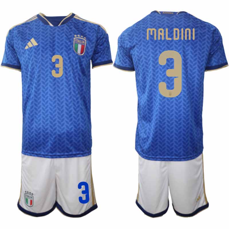 Voetbalshirts Italië WK 2026 Paolo Maldini #3 hjemme heren-set Futbalový dresy Taliansko MS 2026 Paolo Maldini #3 domáci pánsky set - Afbeelding 2